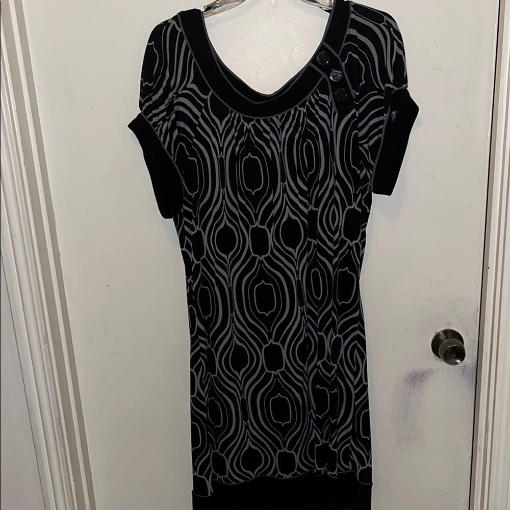 Enfocus Black and Gray Abstract Dress